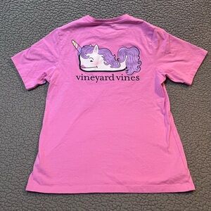 Vineyard Vines Unicorn Short Sleeve T Shirt Girls Size Medium Pink And Purple
